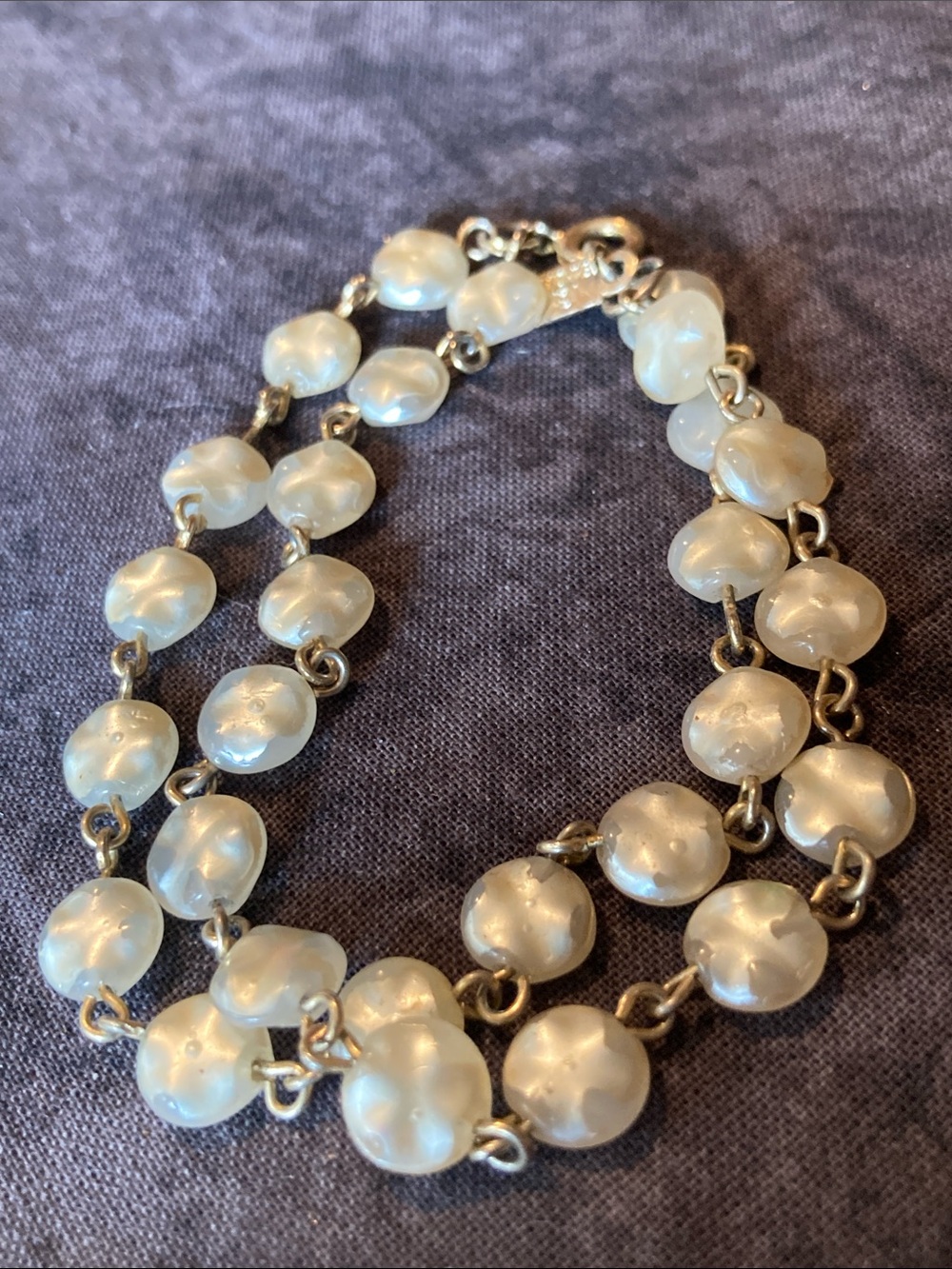 Flat Iridescent Bead-Link Bracelet